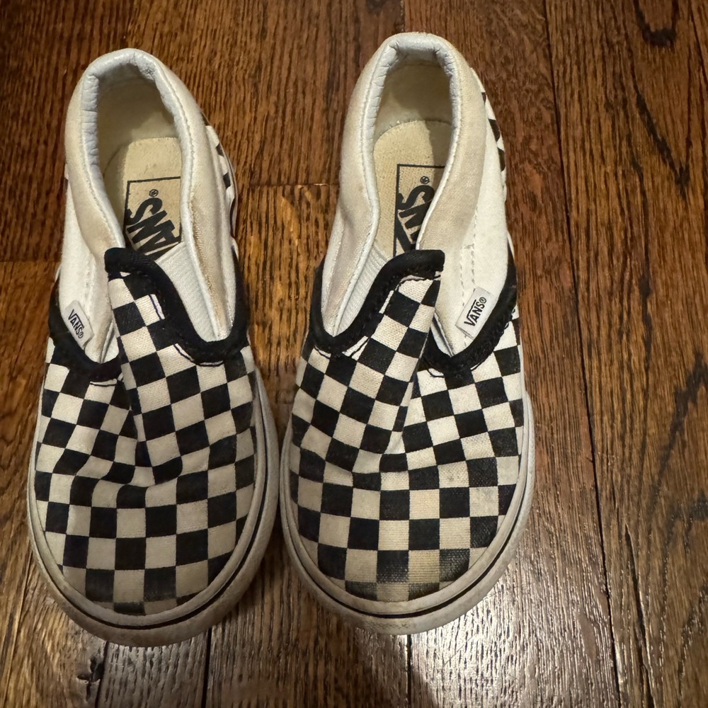 Vans Kids Black and White Checkered Slip-On Sneakers